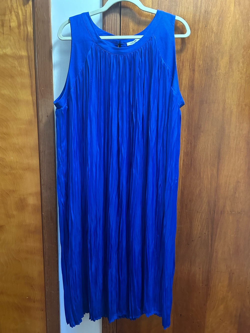 Nine West Royal Blue Pleated Maxi Dress